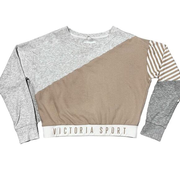 Victorias Secret Victoria Sport Colorblock Cropped‎ Sweatshirt size Medium - Picture 3 of 10